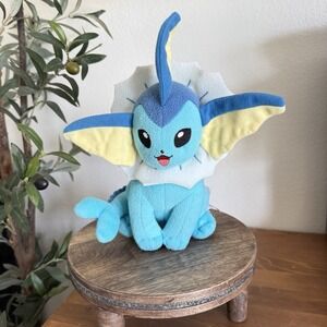 Pokemon Vaporeon Plush Toy 8" Stuffed Animal Water Eeveelution 2017 Tomy Japan